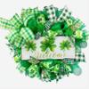 18x18x6 Artisan St Patrick's Day Wreath, Made with Clover Ribbon & Weather Resistant Deco Mesh. view 1