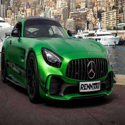 Iconic Arts Laminated 42x24 Poster: renntech Mercedes amg gt r 2018 4k 2 HD