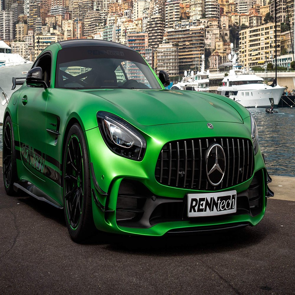 Iconic Arts Laminated 42x24 Poster: renntech Mercedes amg gt r 2018 4k 2 HD