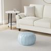 Marrakesh Gallery Genuine Leather Round Pouf Unstuffed - Moroccan Ottoman Footstool, Footrest Cover - Boho Decor - Bohemian Living Room, Bedroom, Kids Room, Gift & Wedding view 2