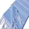 100% Cotton Turkish Beach Towel, Ultra Soft and Absorbent, Quick Dry Peshtemal Towel, Lightweight Towel, Ultra Thin, Travel and Throw Blanket Towel for Beach, Bath, Yoga, Sauna, Fauta (Light Blue) view 4