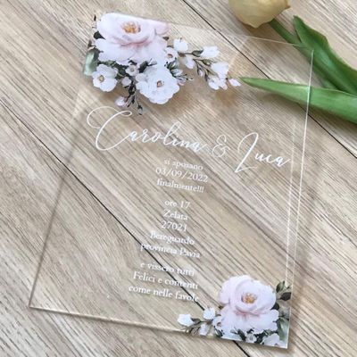 Acrylic Wedding Invitations,Custom Acrylic Invitations,Free Design Acrylic Birthday Invitations,Custom Acrylic Graduation Invitations (10pcs acrylics)
