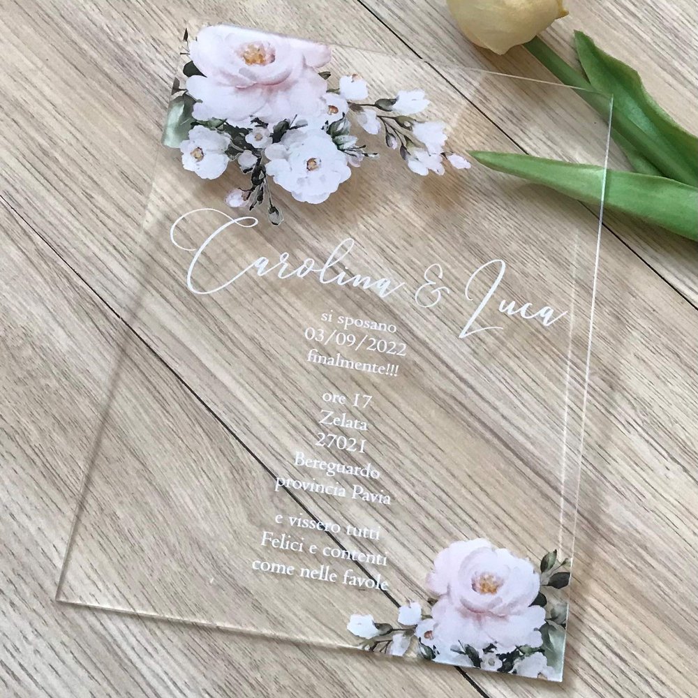 Acrylic Wedding Invitations,Custom Acrylic Invitations,Free Design Acrylic Birthday Invitations,Custom Acrylic Graduation Invitations (10pcs acrylics)