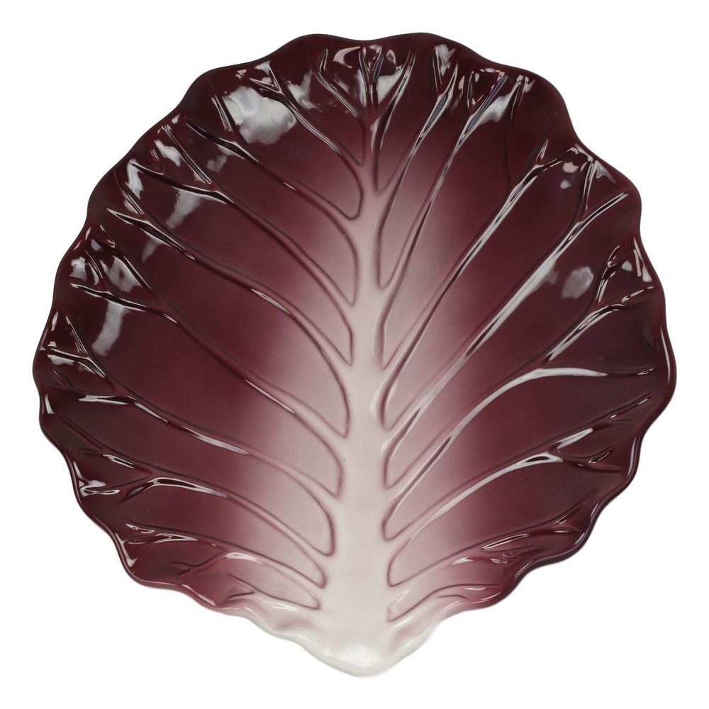 12" L Gourmet Kitchen Ceramic Fresh Red Cabbage Shaped Dinner Serving Plate - Favorite Dcor!!!