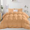 1 Pc Pinch Pleated Comforter with 2 Pillow Shams 100% Egyption Cotton 500 GSM Ultra Soft, Fluffy, Lightweight Comforter for All Season Twin XL Size|Peach |3 PC-Pinch Pleat Comforter Set view 2