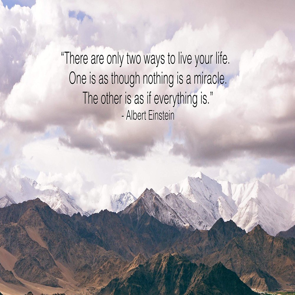 Iconic Arts Laminated 42x24 Poster: There are only Two Ways to Live Your Life 4k hd Inspirational HD