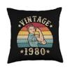 46th Birthday Present Women Vintage 1980 Ladies 46 Years Throw Pillow view 1