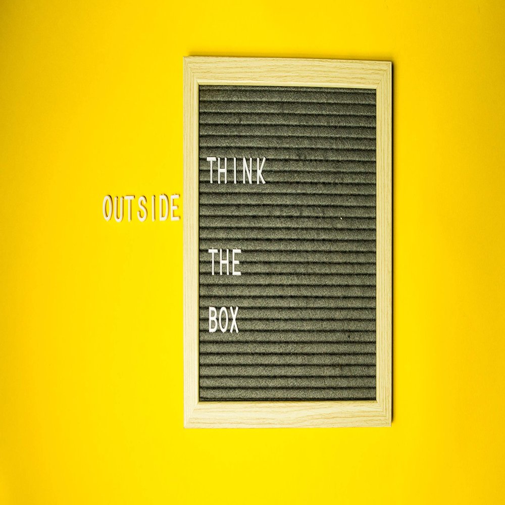 Iconic Arts Laminated 42x24 Poster: Think outsie The Box 4k 5k hd Inspirational HD
