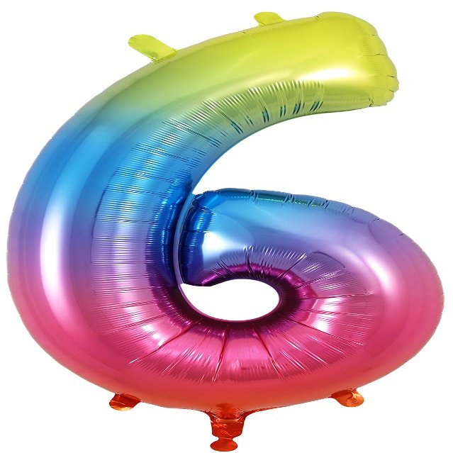 OAKTREE UK 604063 Oaktree 34" Number 6 Rainbow
