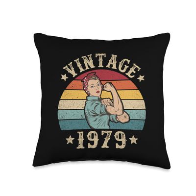 46th Birthday Women Vintage 1979 Ladies Age 46 Years Old Throw Pillow