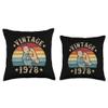 47th Birthday Women Vintage 1978 Ladies 47 Years Throw Pillow view 3