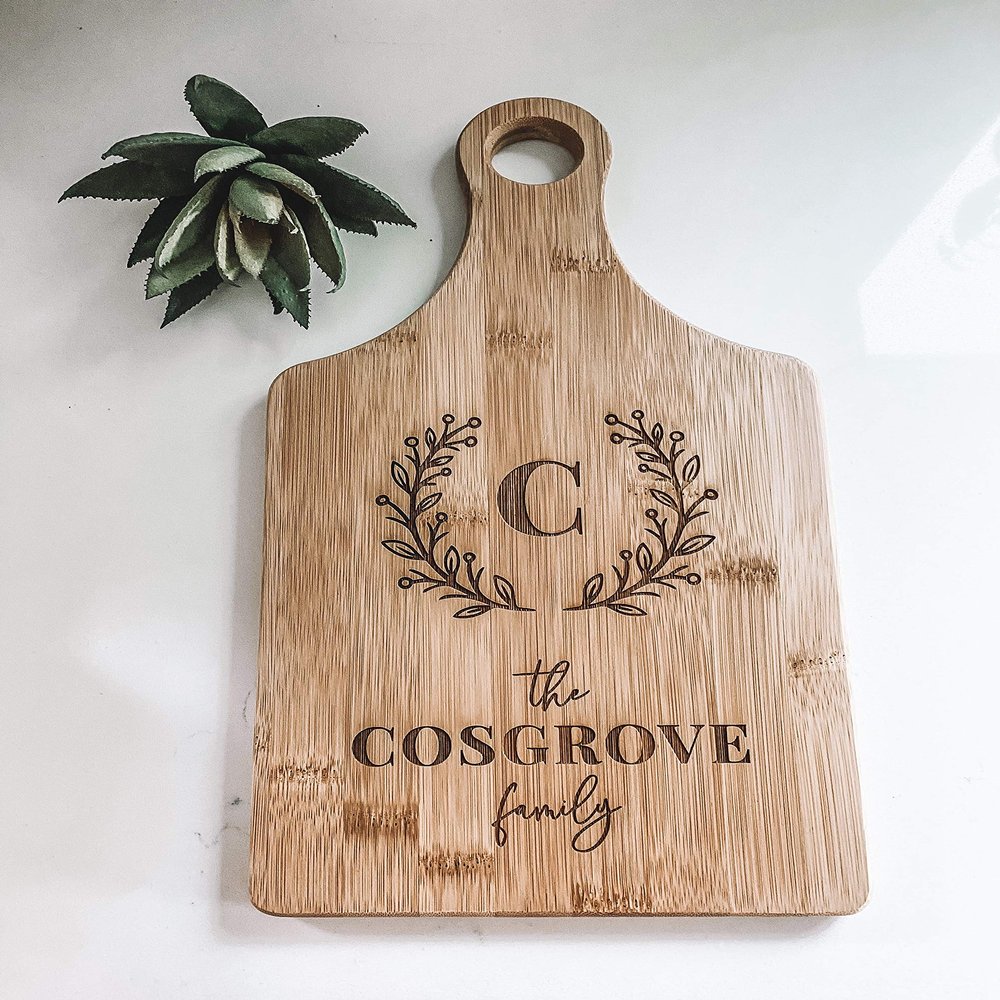 All Star Products Personalized Paddle Cutting Board | Customized Charcuterie Board | Gift for Housewarming, Weddings, Christmas, and Anniversaries