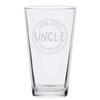 Veracco The Man The Myth Uncle The Legend Funny Birthday Gift Fathers Day For Dad Grandpa Stepdad Pint Beer Glass (Clear) view 2