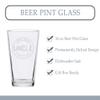 Veracco The Man The Myth Uncle The Legend Funny Birthday Gift Fathers Day For Dad Grandpa Stepdad Pint Beer Glass (Clear) view 3