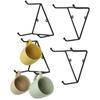 MyGift Matte Black Metal Triangular Coffee Mug Holder Wall Mount Display Rack Mug Organizer with 3 Hooks, Set of 4 view 1