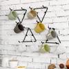 MyGift Matte Black Metal Triangular Coffee Mug Holder Wall Mount Display Rack Mug Organizer with 3 Hooks, Set of 4 view 3
