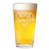 Veracco Super Grandpa Funny Birthday Gift Fathers Day For Dad Grandpa Stepdad Pint Beer Glass (Clear) view 1