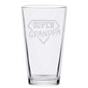 Veracco Super Grandpa Funny Birthday Gift Fathers Day For Dad Grandpa Stepdad Pint Beer Glass (Clear) view 2