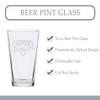 Veracco Super Grandpa Funny Birthday Gift Fathers Day For Dad Grandpa Stepdad Pint Beer Glass (Clear) view 3