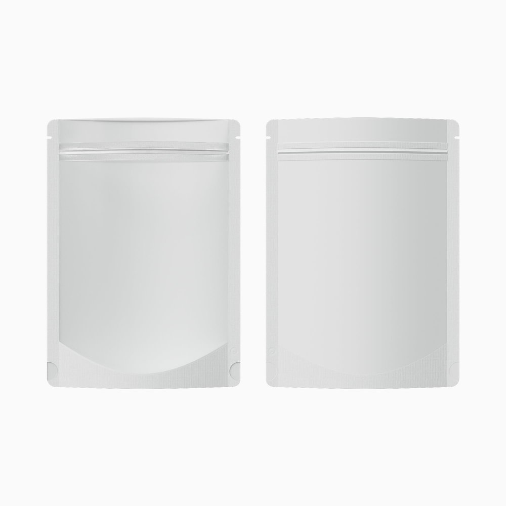 100 Translucent/White Poly Resealable Stand Up Heat Sealable Reusable Pouch (5" x 7", Translucent/White)