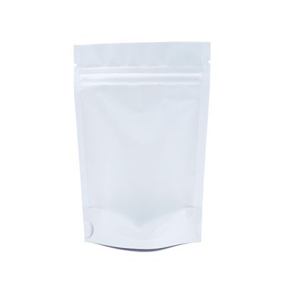 100 Translucent/White Poly Resealable Stand Up Heat Sealable Reusable Pouch (4" x 6", Translucent/White)