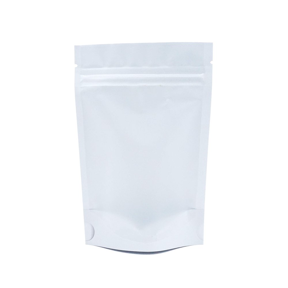 100 Translucent/White Poly Resealable Stand Up Heat Sealable Reusable Pouch (4" x 6", Translucent/White)