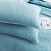 3 Piece Modern Designer Oversize Cotton Quilt Coverlet Queen Size Set - Luxury Super Soft Bedding Set with Matching Shams - Cube Geometric Design Reversible Lightweight Warmth Teal Quilt Set, Blue view 4