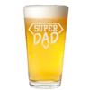 Veracco Super Dad Funny Birthday Gift Fathers Day For Dad Grandpa Stepdad Pint Beer Glass (Clear) view 1