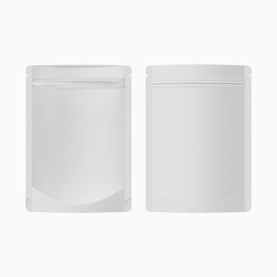 QQ Studio Pack of 100 Translucent Front Matte White Poly Plastic Resealable Bags (3.3oz (5" x 7"), White Stand-Up Pouch)