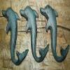 Antiques Vintage/Hooks Cast Iron/Coat Hook/Locker Rooms/Kitchens 6 Cast Iron Antique Style Dolphin Coat Hooks Hook Rack Towel Nautical Beach view 1