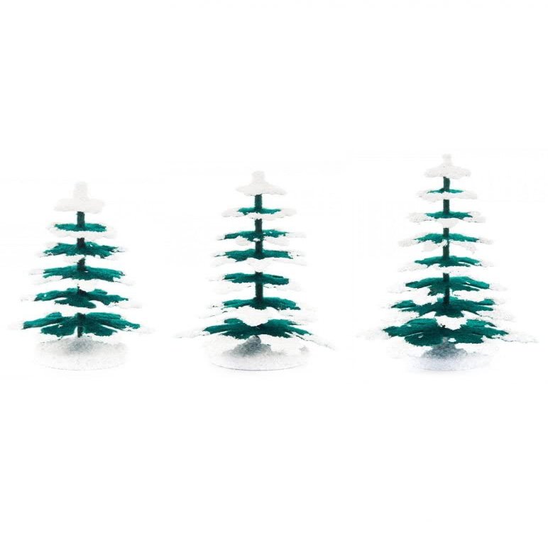 Alexander Taron Dregeno Decorative Assortment of 3 Winter Trees - Small (8cm, 9cm and 11cm)