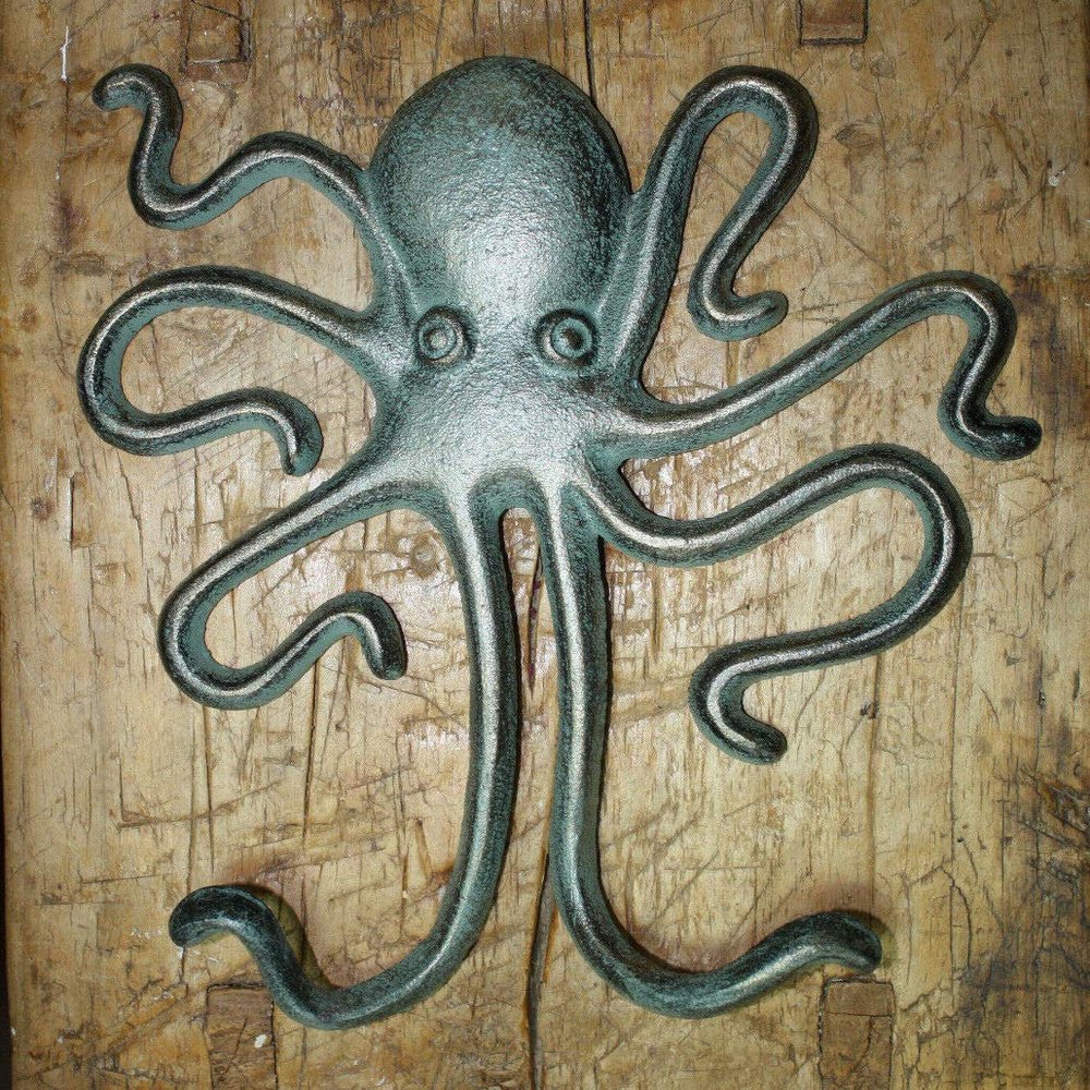Antiques Vintage/Hooks Cast Iron/Coat Hook/Locker Rooms/Kitchens Heavy Cast Iron Octopus Towel Hanger Coat Hooks Hat Hook, Key Rack Nautical Huge