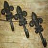 Antiques Vintage/Hooks Cast Iron/Coat Hook/Locker Rooms/Kitchens 12 Cast Iron Antique Style Rustic Fleur De Lis Coat Hooks Hat Hook Rack Towel #6 view 1