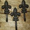 Antiques Vintage/Hooks Cast Iron/Coat Hook/Locker Rooms/Kitchens 12 Cast Iron Antique Style Rustic Fleur De Lis Coat Hooks Hat Hook Rack Towel #6 view 2