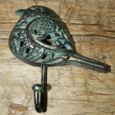 Antiques Vintage/Hooks Cast Iron/Coat Hook/Locker Rooms/Kitchens 3 Cast Iron Antique Style Blue Bird Coat Hooks Hat Hook Rack Towel Dove Garden