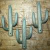 Antiques Vintage/Hooks Cast Iron/Coat Hook/Locker Rooms/Kitchens 3 Cast Iron Antique Style Cactus Coat Hooks Hat Hook Rack Towel Garden Saguaro view 1