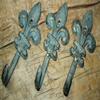 Antiques Vintage/Hooks Cast Iron/Coat Hook/Locker Rooms/Kitchens 36 Cast Iron Antique Style Rustic Fleur De Lis Coat Hooks Hat Hook Rack Towel #6 view 3