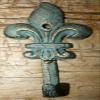 Antiques Vintage/Hooks Cast Iron/Coat Hook/Locker Rooms/Kitchens 36 Cast Iron Antique Style Rustic Fleur De Lis Coat Hooks Hat Hook Rack Towel #6 view 4