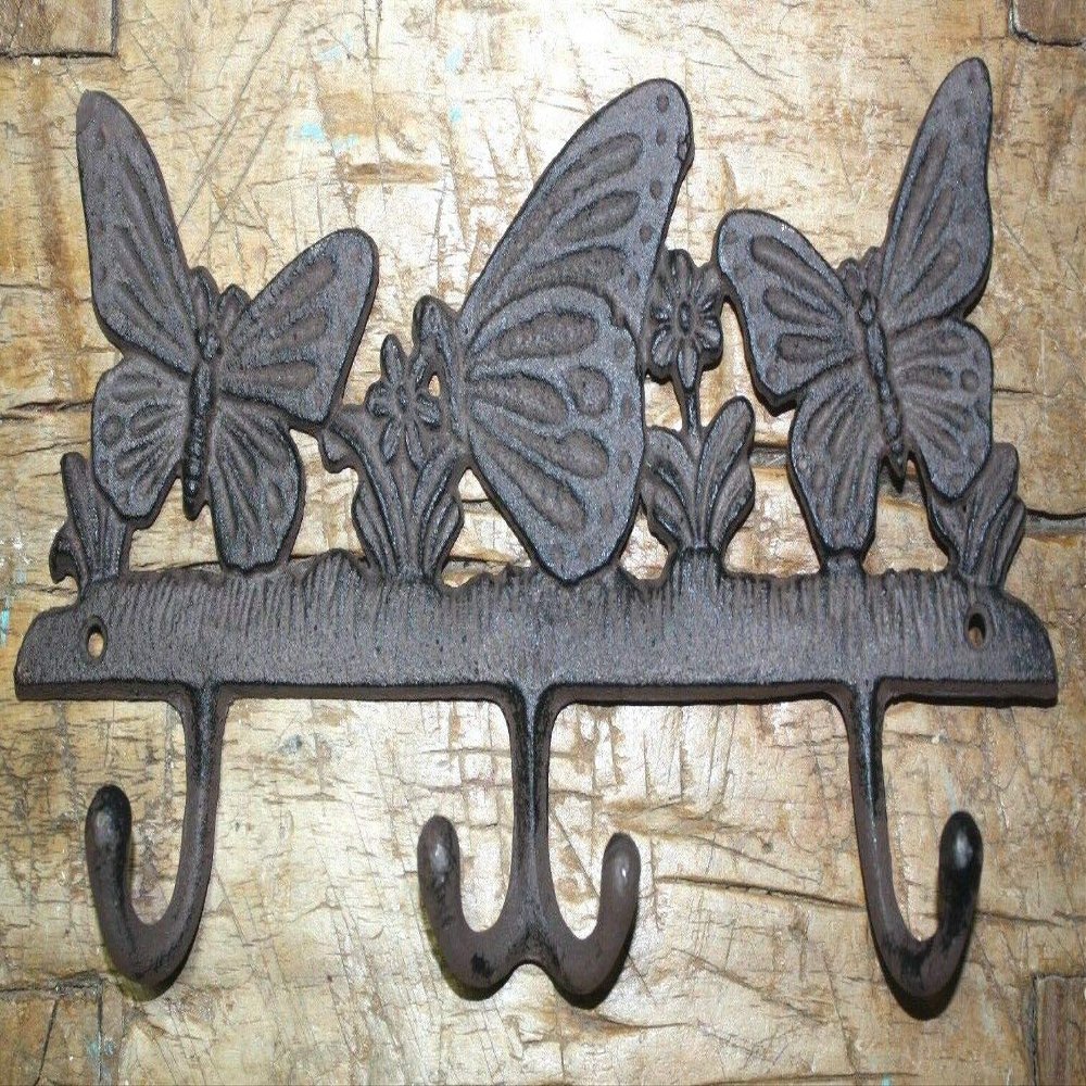 Antiques Vintage/Hooks Cast Iron/Coat Hook/Locker Rooms/Kitchens Cast Iron Victorian Style Butterfly Towel Coat Hooks Hat Hook Key Rack Rustic