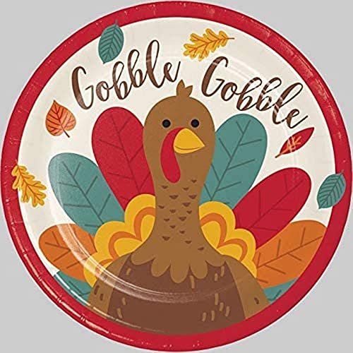 Thanksgiving Turkey Dessert Plates, 8 ct