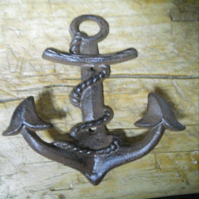 Antiques Vintage/Hooks Cast Iron/Coat Hook/Locker Rooms/Kitchens 3 Heavy Duty Cast Iron Nautical Anchor Towel, Coat Hooks, Hat Hook, Key Rack