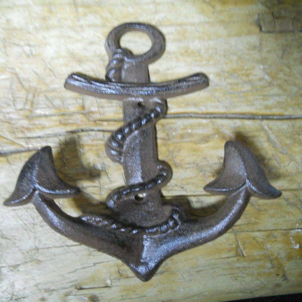 Antiques Vintage/Hooks Cast Iron/Coat Hook/Locker Rooms/Kitchens 3 Heavy Duty Cast Iron Nautical Anchor Towel, Coat Hooks, Hat Hook, Key Rack