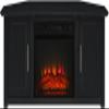 Crosley Furniture Camden Corner Fireplace TV Stand for 50+ inch TVs, Entertainment Center with Storage Shelves, Black view 4