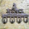 Antiques Vintage/Hooks Cast Iron/Coat Hook/Locker Rooms/Kitchens Cast Iron Bronco Horse Towel Coat Hooks Hat Hook Key Rack Cowboy Saddle Brown view 1