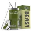 1969 1970 Shelby GT500 Mustang Fastback 30 oz Stainless Steel Insulated Tumbler w/Lid, 2 Straws, Brush and Gift Box army