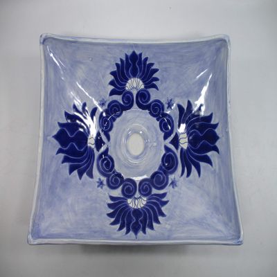 16" RECTANGULAR TALAVERA SINK vessel mexican bathroom handmade ceramic folk art