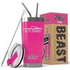 1965 1966 Shelby GT350 Mustang Beast 20 oz Stainless Steel Insulated Tumbler w/Lid, 2 Straws, Brush and Gift Box hotpink view 1