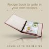 Gallery Leather Recipe book to write in your own recipes - 3 Ring Recipe Binder With Plastic Sleeves, Blank, 25 Pocket Pages and Ivory Cards, Fillable - Acadia Hydrangea - 9.25 x 8 " view 2
