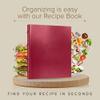 Gallery Leather Recipe book to write in your own recipes - 3 Ring Recipe Binder With Plastic Sleeves, Blank, 25 Pocket Pages and Ivory Cards, Fillable - Acadia Hydrangea - 9.25 x 8 " view 4
