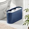 mDesign Large Steel Free Standing Toilet Paper Organizer, 6-Roll Tissue Storage Holder Container Bin for Bathroom Floor, Fits Under Sink, Vanity, Shelf, In Cabinet, Corner, Oscar Collection, Navy Blue view 2